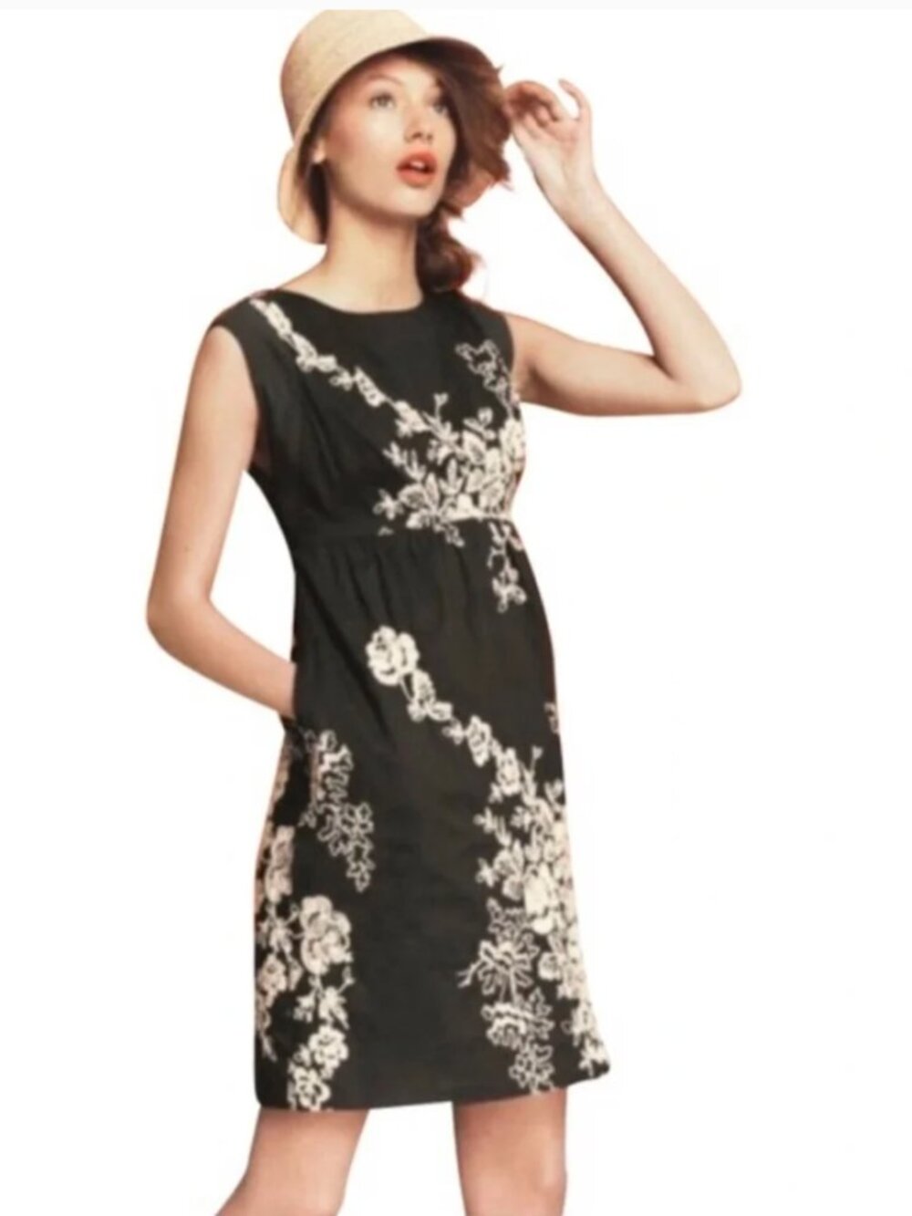 J. Crew Mirabel Embroidered Sleeveless Dress pockets sz 6